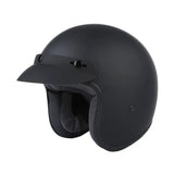 Motorcycle Matte Black 3/4 Open Face Moto Scooter DOT Adult Helmet Sun Visor Size S M L XL