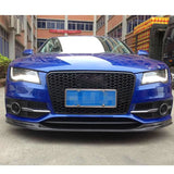 Carbon Fiber Front Bumper Lip Splitter Chin Spoiler For Audi A7 Sline S-Line 2012 - 2014