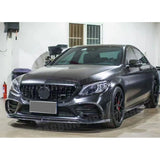 Carbon Fiber Front Bumper Lip for Mercedes Benz C Class W205 C43 AMG 2019-2021 FRP Front Bumper Chin Lip Spoiler Body Kits
