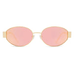 SOJOS Retro Oval Sunglasses for Women Men Trendy Sun Glasses Classic Shades UV400 Protection SJ1217 Gold/Grey