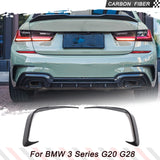 Car Rear Bumper Splitters Vent Fins For BMW 3 Series G20 G28 330i M-Sport 2020-2021 Rear Bumper Flap Carbon Fiber Canards