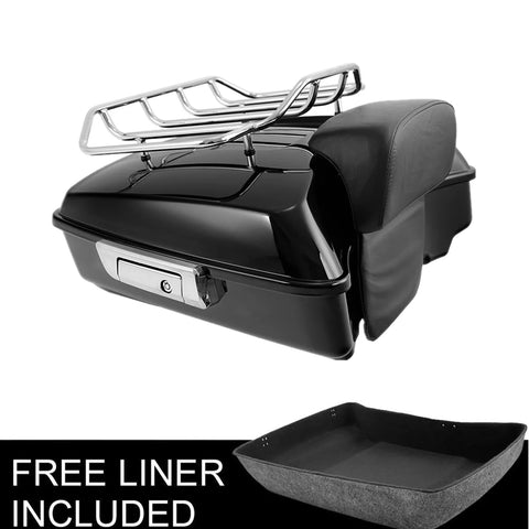 Motorcycle Chopped Pack Trunk Rack Backrest For Harley Tour Pak Touring Road King 2014-2023