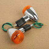 Amber Bullet Turn Signals For Harley Dyna Softail Chopper Kawasaki Vulcan KZ Z1 VN  Vulcan 500 750 1000