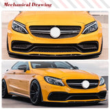 Carbon Fiber Car Front Bumper Lip Spoiler Splitters for Mercedes-Benz C Class W205 C205 C63 AMG Coupe 2 Door 2015 - 2019