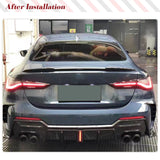 Carbon Fiber Rear Diffuser for BMW 4 Series G22 Coupe 2021-2022 G23 Convertible M-Sport Lower Bumper Spoiler Body Kits With LED