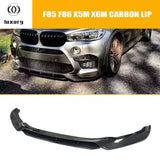 V Style Carbon Fiber Front Bumper Chin Lip Splitter for BMW F85 F86 X5M X6M 2014-2019