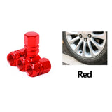 Aluminum Alloy Car Tire Valve Caps Airdust Waterproof Tyre Rim Stem Cover for Automobiles Motorcycles Bikes 4Pcs