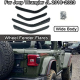 For Jeep Wrangler JL 2018-2023 Car Wheel Fender Flares Extensions Strips Trim 1Set High Low Kit Wide Body Front Rear Mudguard