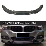 For BMW 3 GT Series F34 Carbon Fiber Car Front Bumper Diverter Spoiler Diffuser Front lip chin Car Accessories upgraded body kit