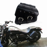2 Pieces Universal PU Leather Motorcycle Saddle bags Cruiser Side Storage Tool Pouches for Harley Sportster XL1200 XL883
