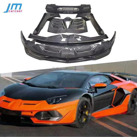 For Lamborghini Aventador LP700 LP720 LP750 SVJ Carbon Fiber Front Bumper Guard Splitters Rear Diffuser Bumper Spoiler BodyKit
