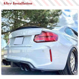 Car Rear Bumper Carbon Fiber Diffuser Lip For BMW F87 M2 M2C Competition 2015 - 2020 Car Rear Bumper Diffuser With LED Light