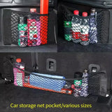 Car storage bag Trunk  Seat Elastic String Net Magic Sticker Universal Storage Bag Pocket Auto Organizer Seat Back Bag