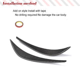 Carbon Fiber Front Bumper Canards Trims Decoration Fins Spoiler for Audi R8 V8 V10 2008 - 2015 2PCS Car Splitter Cover Trims