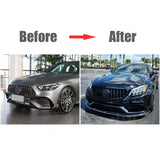for Benz C Class W205 C63 AMG 2015-2020 Front Bumper Lip Spoiler Body Kits Cars Accessories Carbon Fiber Bumper Chin Guard FRP