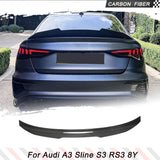 Carbon Rear Car Rear Trunk Racing Spoiler For Audi A3 Sline S3 RS3 8Y Sedan 2021- 2023 Roof Spoiler Trunk Wing Car Kits Lip Wing