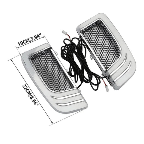 Motorcycle Fairing Lower Grills LED Turn Signal Light blinker For Harley Touring Road King Electra Glide FLHTK CVO Limited 14-23