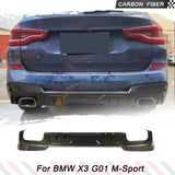 Real Carbon Fiber Car Rear Bumper Diffuser Lip Spoiler for BMW X3 G01 M40i M-Sport SUV 2018 2019 Car Rear Bumper Lip Spoiler