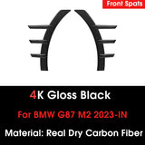 Real Dry Carbon Fiber Front/Rear Bumper Side Fender Trim Cover MP Style Side Spats Canards Body Kits for BMW M2 G87 2023-IN