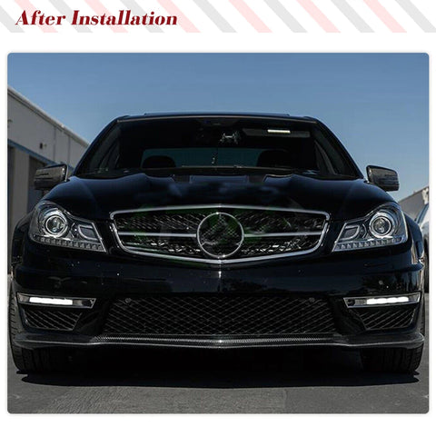 For Mercedes-Benz C-Class W204 AMG C63 Sedan Coupe 2012 - 2014 Front Bumper Lip Spoiler Splitters Dry Carbon Fiber Front Chin