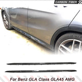 Carbon Fiber Car Side Skirts Lip Aprons for Mercedes-Benz GLA Class GLA45 AMG GLA200 GLA250 2015 2016 Side Skirts Extension Lips