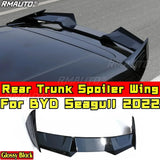 For BYD Seagull 2022 Body Kit Rear Trunk Wing Carbon Fiber Look DC Style Rear Trunk Spoiler Rear Wing Car Accessories