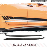 Side Skirts Extension Lips Aprons for Audi S5 B9.5 Sedan 2020-2023 Car Bodykit Bumper Dry Carbon Fiber Side Skirt Extension