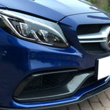 Carbon Fiber Front Bumper Lip With Side Splitter for Benz W205 C205 S205 C63 & C63s AMG Sedan Coupe Wagon 2015 - 2023