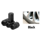 Aluminum Alloy Car Tire Valve Caps Airdust Waterproof Tyre Rim Stem Cover for Automobiles Motorcycles Bikes 4Pcs