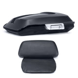 Black Motorcycle Rear Storage Box Trunk Tail Box Case Trunk with Backrest Pad for Harley Touring Models 1997-2024