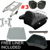 King Pack Trunk Rack Pad Speakers Tail Light Fit For Harley Tour Pak Touring 2014-2024 Road King Electra Street Glide