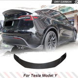 Dry Carbon Fiber Rear Trunk Racing Spoiler for Tesla Model Y 2019-2023 Sport Utility Car Rear Wing Spoiler Highkick Spoiler Kits