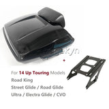 09-22 Black Latches Razor Tail Bag Trunk Top Box Case Tour Pak Pack Backrest for Harley Davidson Street Glide Ultra Electra CVO