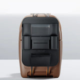 Car Seat Back Hanging Organizer Leather Auto Backseat Storage Bag With Cup Holder Universal Trash Bin Tissue Box Phone Pockets