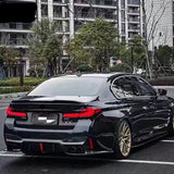 For BMW 5 Series M5 F90 G30 G38 3D style With lights Carbon Fiber Rear Lip Diffuser Back Bumper Spoiler Small body kit