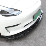 For Tesla Model 3 2017-2023 Gloss Black ABS Plastic Car Front Bumper Lip Splitter Spoiler Diffuser Guard Trim Body Kits