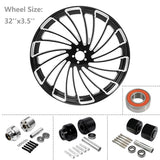 32" Front Wheel Rim Single / Dual Disc Hub Fit For Harley Touring Models 2008-2023