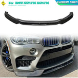 Carbon Fiber Car Front Bumper Lip Spoiler Splitters for BMW X5M F85 X6M F86 2014-2018 Racing Front Lip Chin Apron Guard Body Kit