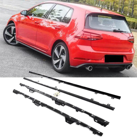 Car Door Protector Chin Kit Guard Side Skirts Aprons For Volkswagen VW GOLF 7 7.5 R R Line Hatchback 2014 - 2018 4PC Black PP