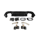 For Mercedes Benz GLE Class W167 C167 GLE63 AMG Carbon Fiber Rear Bumper Diffuser Lip With Exhaust Tips Tailpipe