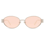 SOJOS Retro Oval Sunglasses for Women Men Trendy Sun Glasses Classic Shades UV400 Protection SJ1217 Light Gold/Light Brown