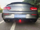 PP Car Rear Bumper Diffuser Lip Spoiler for Mercedes Benz C Class C205 C63 AMG Coupe 2 Door 2015-2019 Diffuser with Exhaust Tips