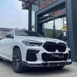 For BMW X6M F96 2019+ Carbon Fiber Front lip Car Front Bumper Lip Front lip Diffuser Front Chin Spoiler Upgrade Body Kit