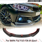 Carbon Fiber Front Bumper Lip for BMW 4 Series F32 F33 F36 M Sport M Tech2014-2019 Car Front  Chin Spoiler Splitter Protector
