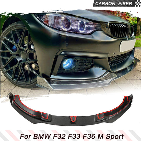 Carbon Fiber Front Bumper Lip for BMW 4 Series F32 F33 F36 M Sport M Tech2014-2019 Car Front  Chin Spoiler Splitter Protector