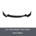 Car Front Bumper Lip Chin Diffuser Body Kits Spoiler Deflector Tuning ABS Accessories Black For Tesla Model 3 Highland 2024