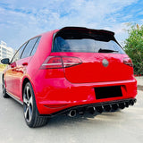 for 2013-2016 Volkswagen Golf 7MK7 car rear bumper diffuser exhaust splitter with light tail lip spoiler modification accessories