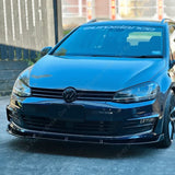 Front Bumper Lip Body Kit Spoiler Splitter ABS Gloss Black Canard Lip Diffuser For VW Golf 7 7.5 MK7 MK7.5 TDI TSI 2012-2020
