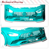 Carbon Fiber Car Front Bumper Lip Spoiler for Mercedes-Benz AMG X290 GT 43 50 53 2019 2020 Car Front Bumper Lip Spoiler