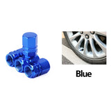 Aluminum Alloy Car Tire Valve Caps Airdust Waterproof Tyre Rim Stem Cover for Automobiles Motorcycles Bikes 4Pcs